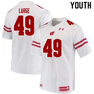 Youth Wisconsin Badgers NCAA #49 Cam Large White Authentic Under Armour Stitched College Football Jersey XB31C35BV